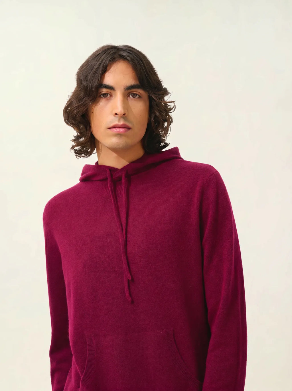 CASPER pull capuche poche kangourou bordeaux