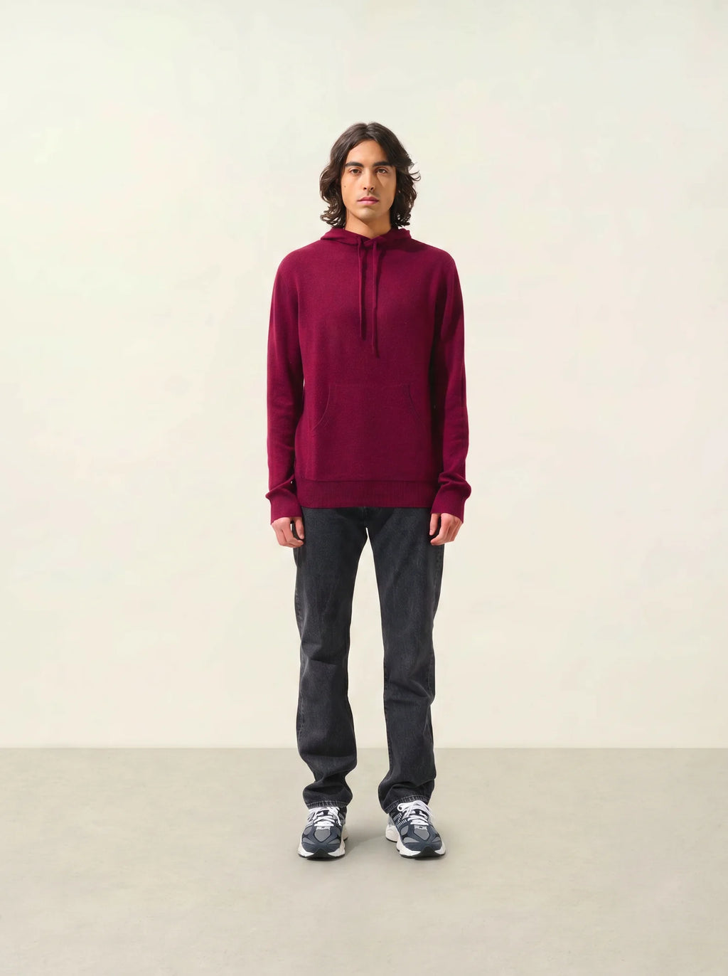 CASPER pull capuche poche kangourou bordeaux