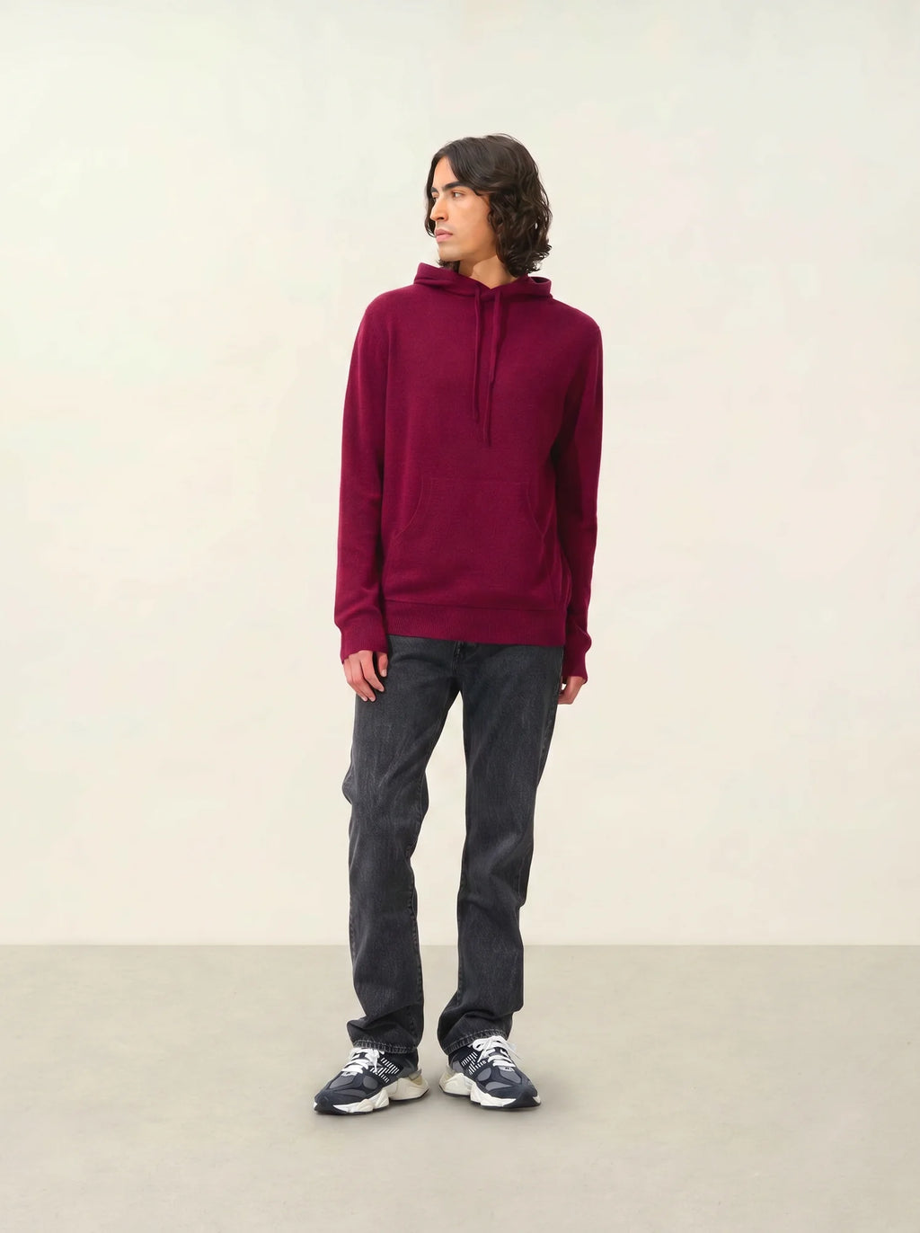 CASPER pull capuche poche kangourou bordeaux