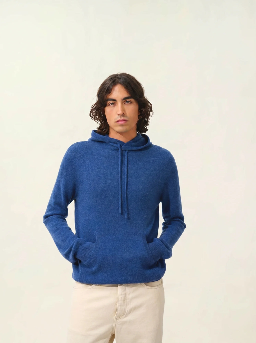 CASPER pullover mit kapuze kängurutasche océan meliert