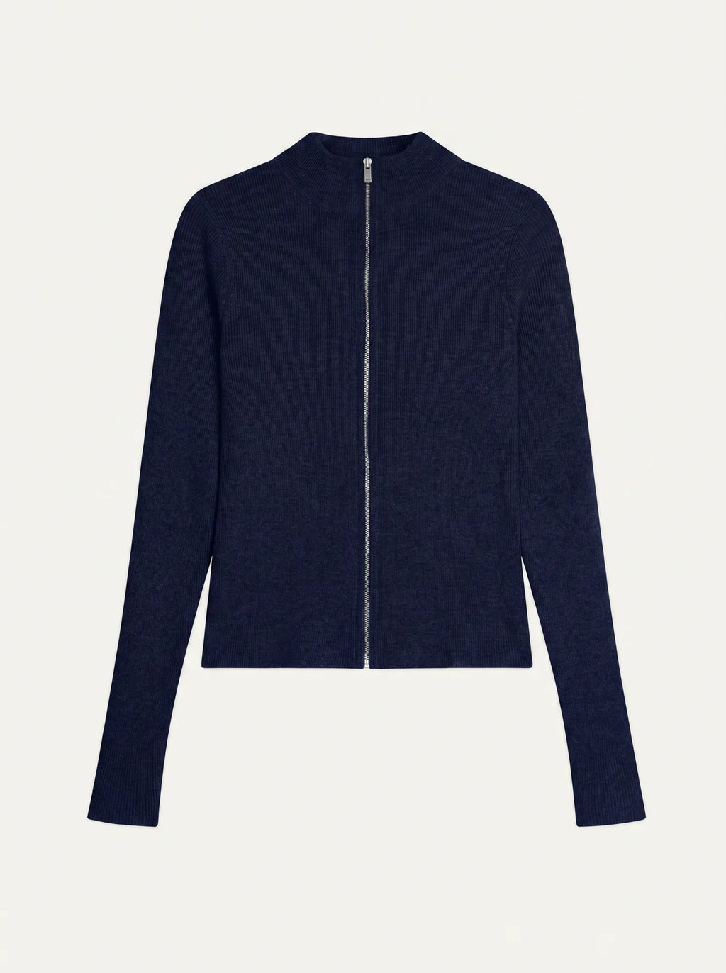 ALBERTE gilet zippé col montant bleu marine