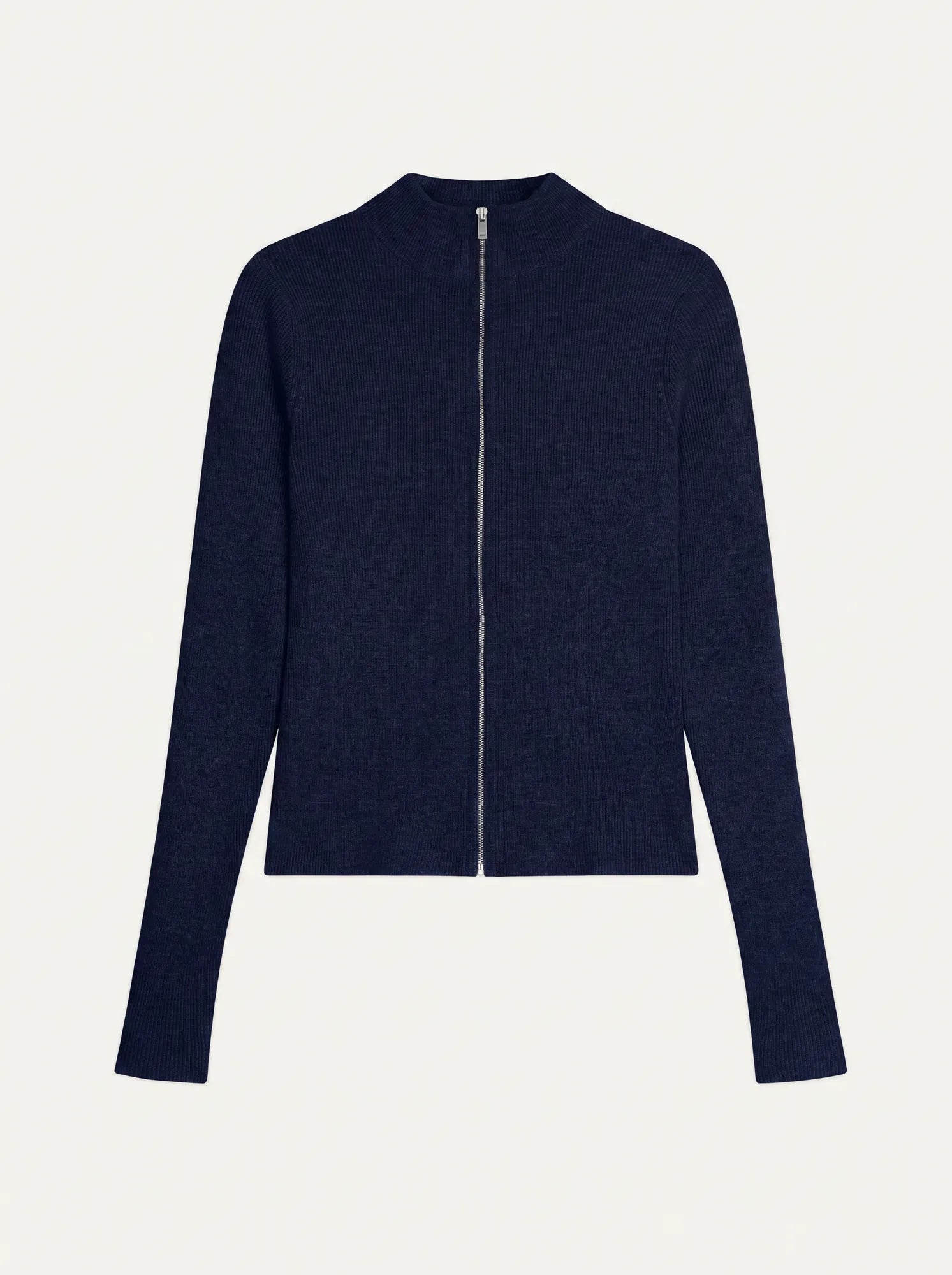 ALBERTE gilet zippé col montant bleu marine