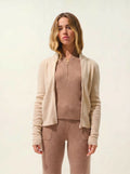 ALBERTE vest zipped mock neck sand