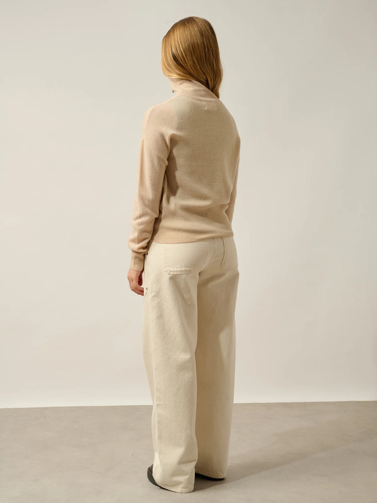 ANNELISE Gilet Zippé Col Camionneur Sable