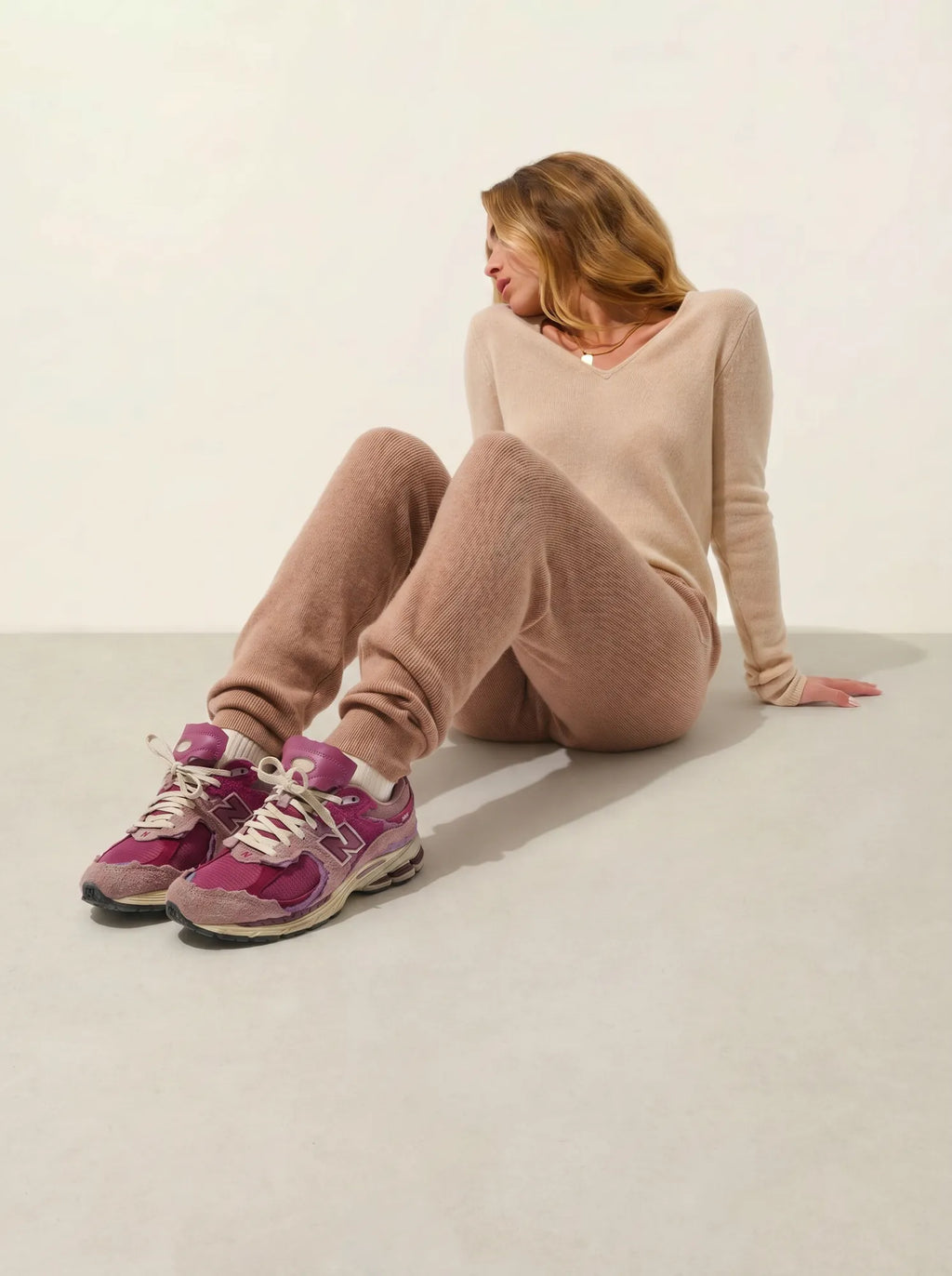 ANIKA jogginghose camel meliert