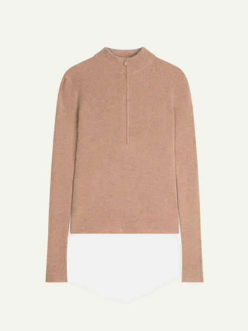 ASTA sweater cuffed beanie heather camel