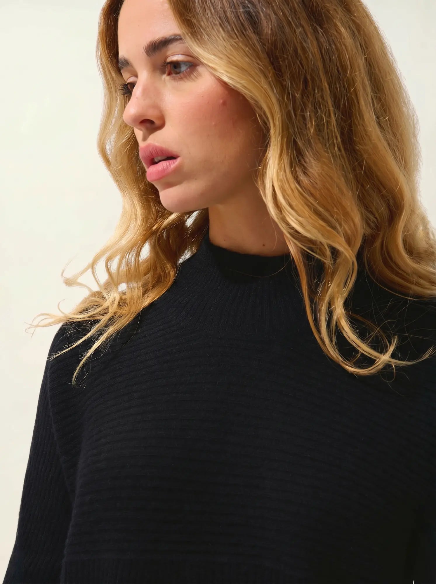 BENEDICTE pull col montant noir