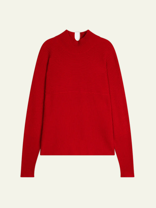 BENEDICTE sweater mock neck red