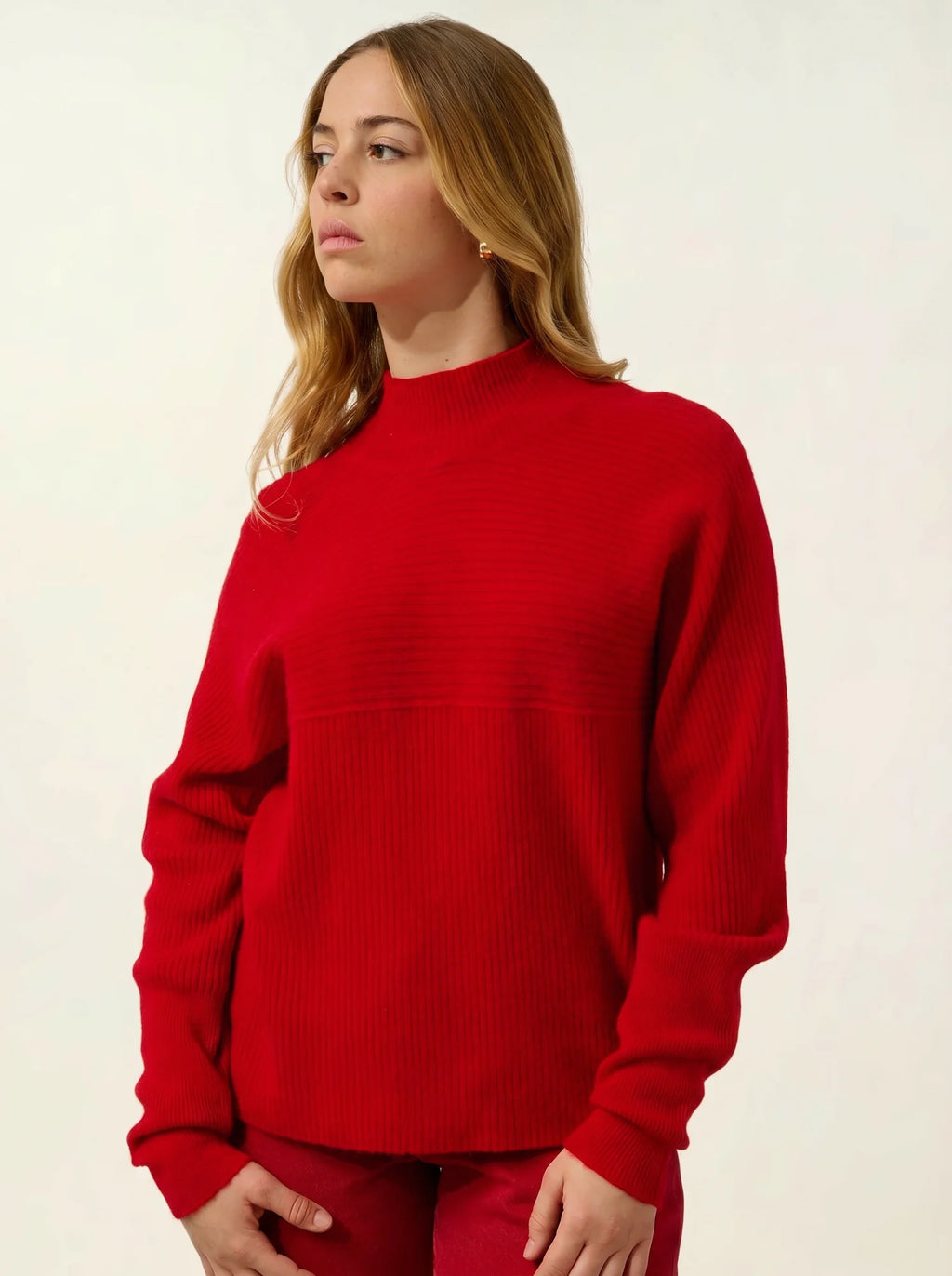 BENEDICTE pullover stehkragen rot