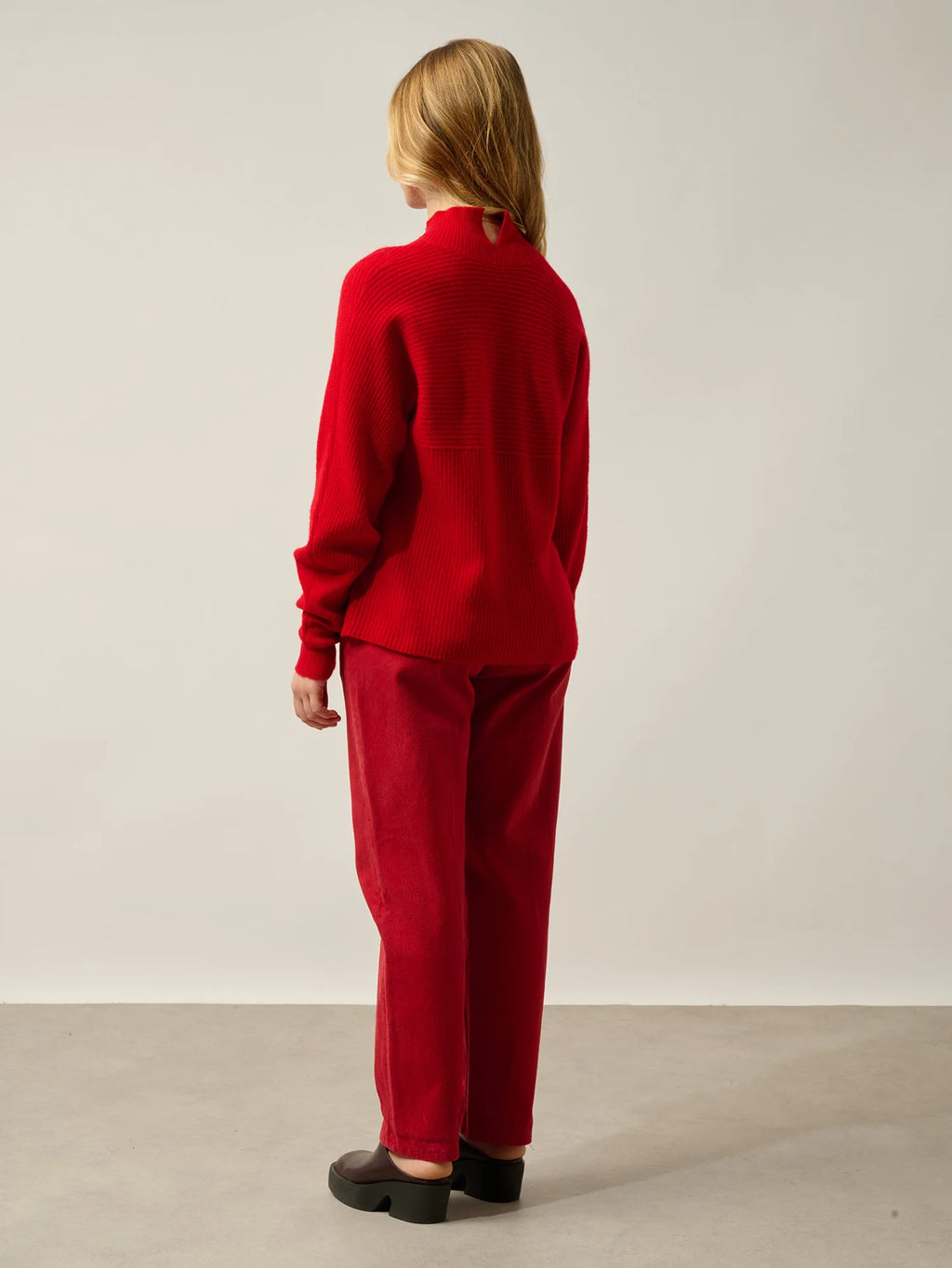 BENEDICTE pullover stehkragen rot