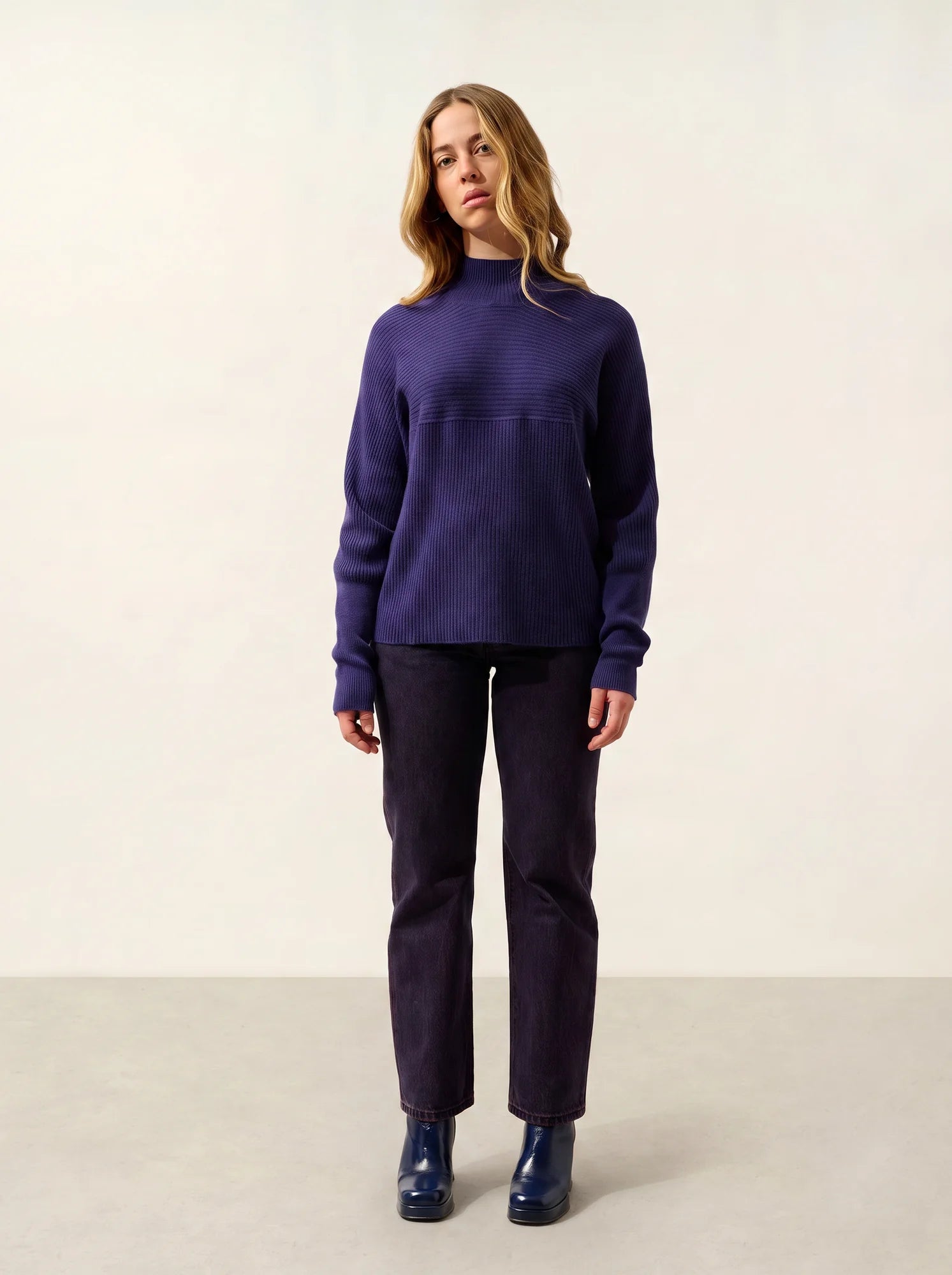 BENEDICTE pullover stehkragen violett