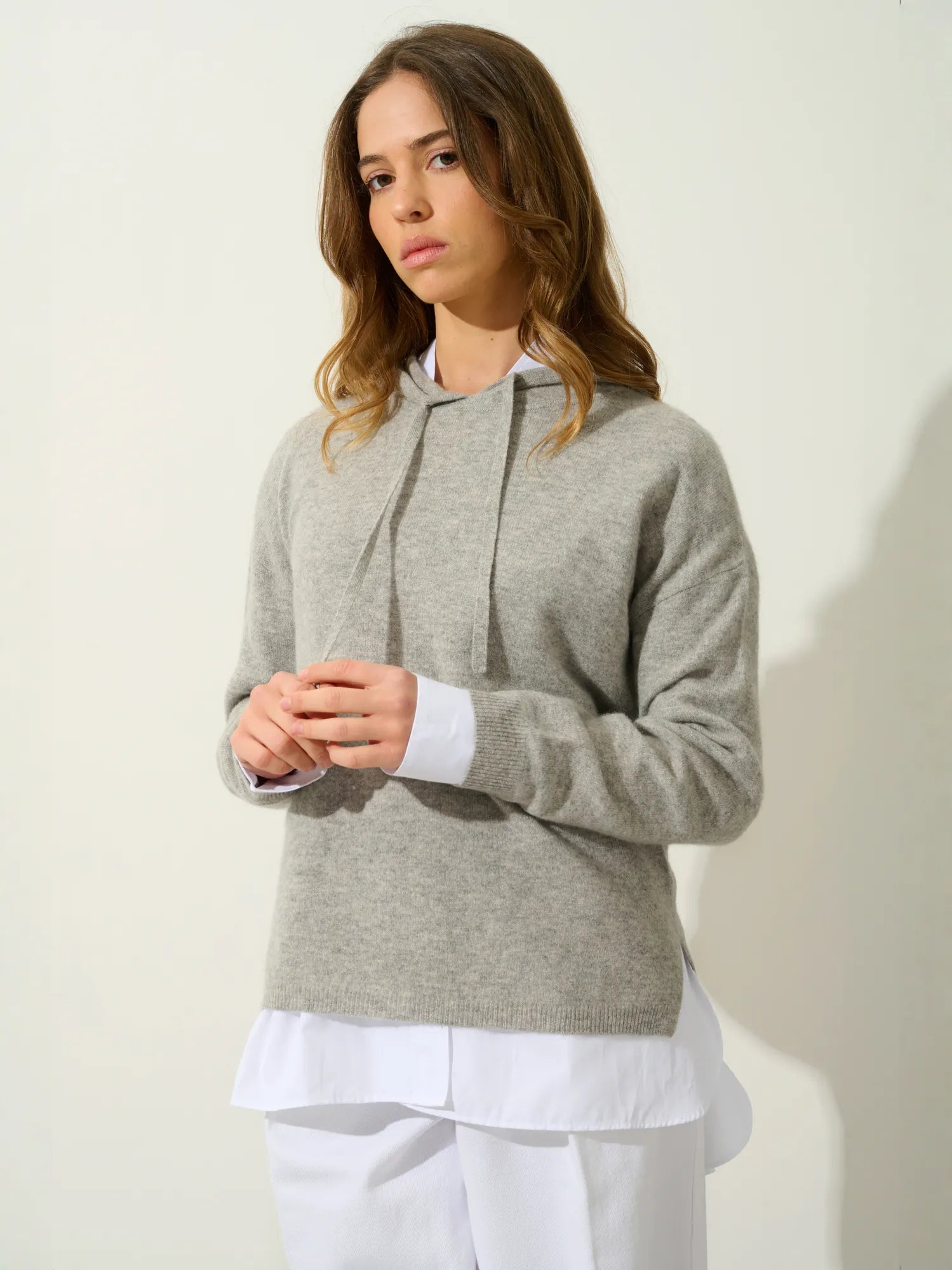DORTE Sweater Hooded Heather Cloud