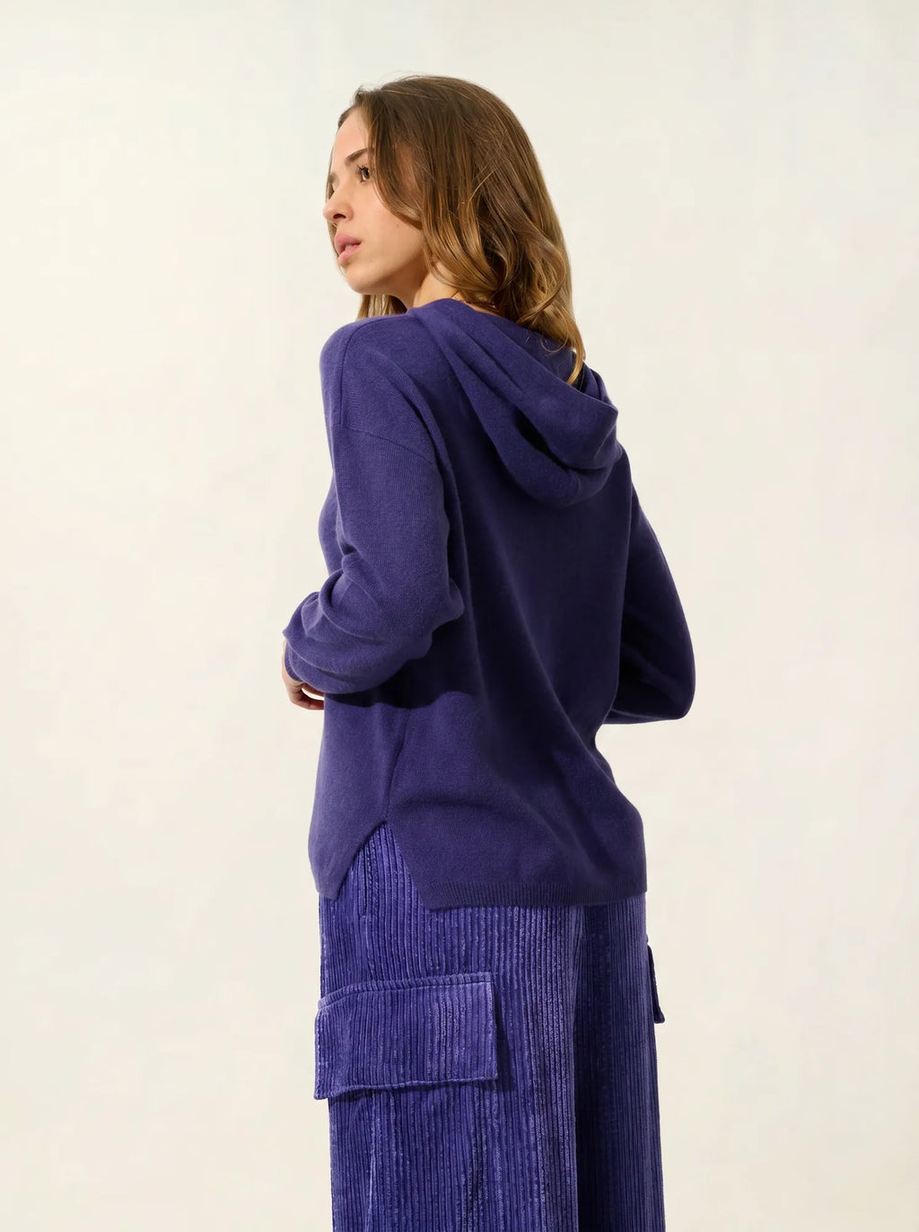 DORTE pull capuche violet