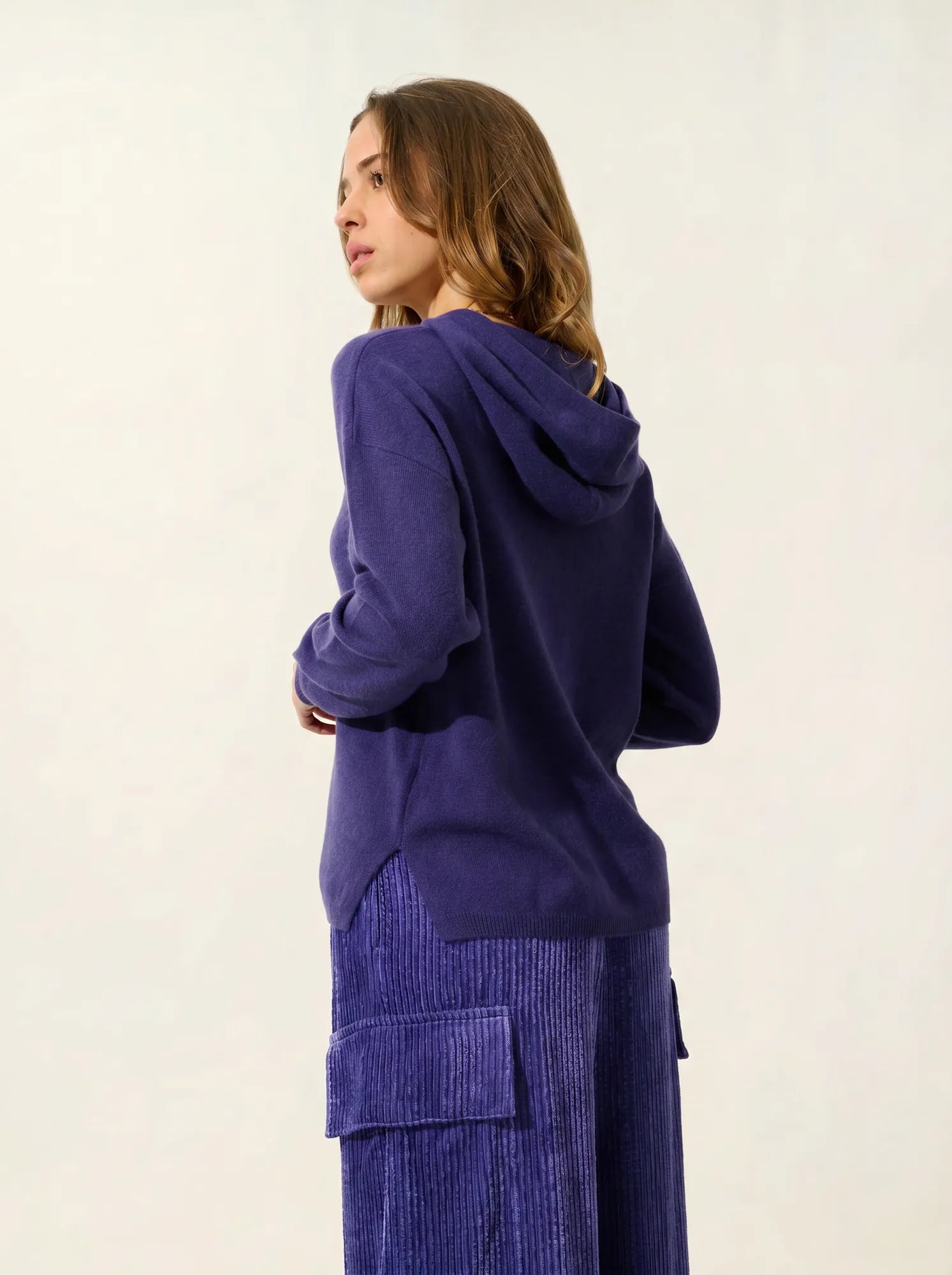 DORTE pull capuche violet