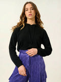 DORTE pullover mit kapuze schwarz