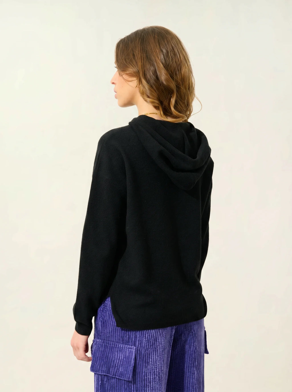 DORTE pullover mit kapuze schwarz
