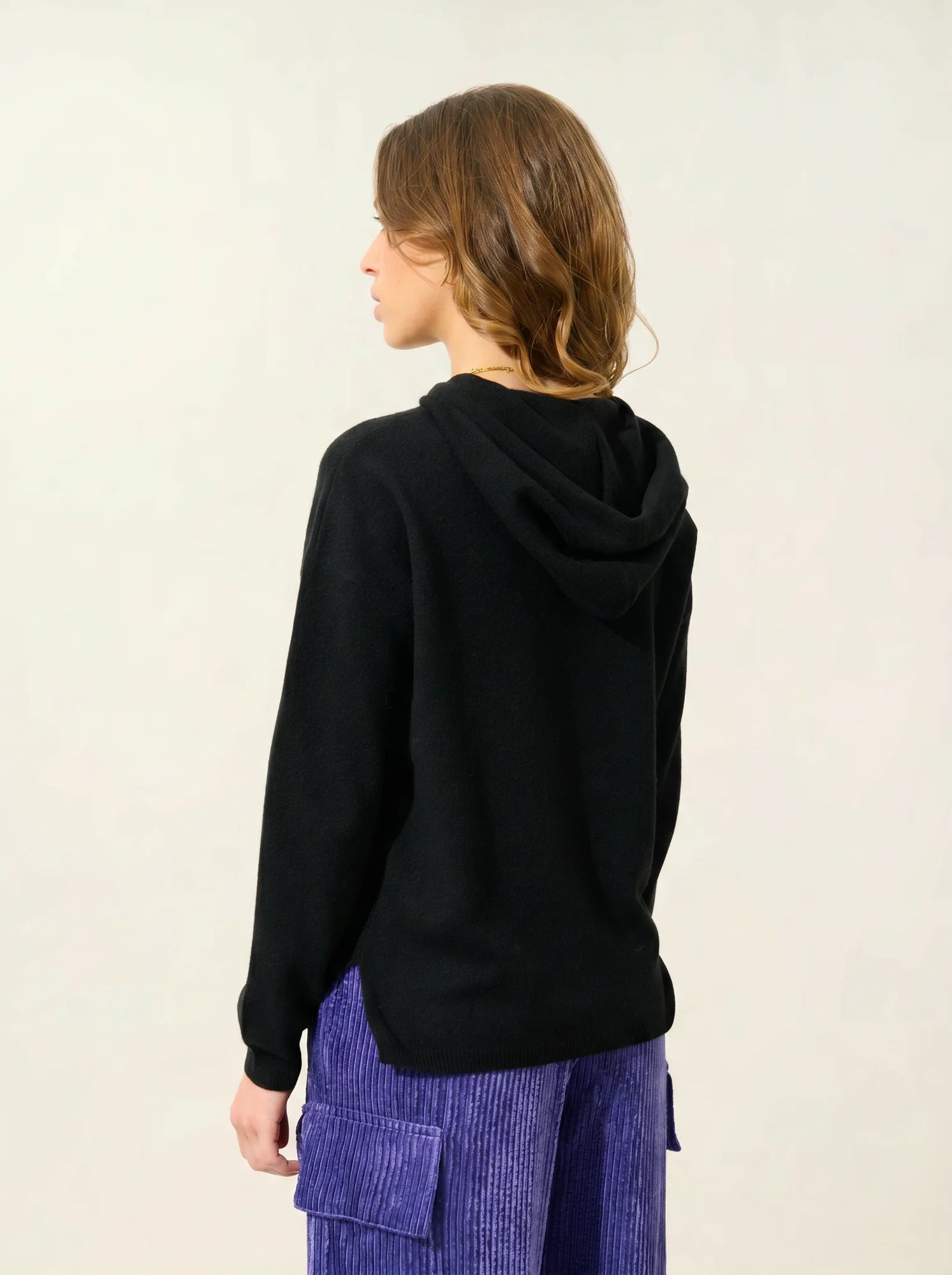 DORTE pullover mit kapuze schwarz