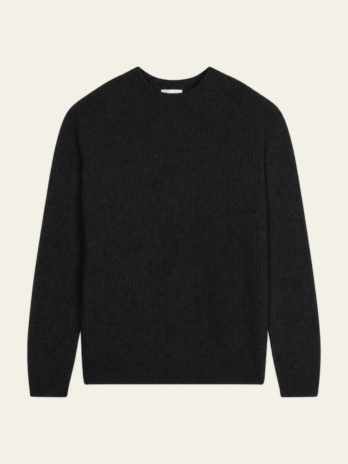 AKSEL pull col rond 4 fils noir