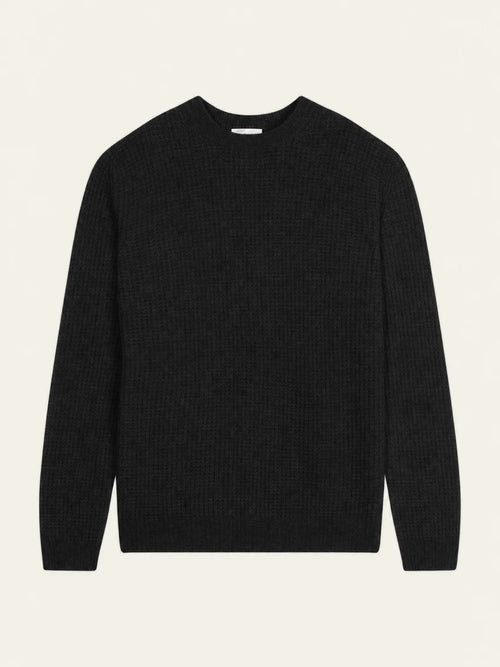 AKSEL pull col rond 4 fils noir