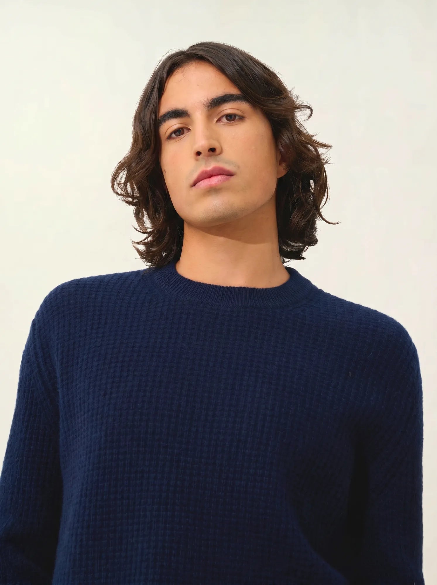 AKSEL pullover rundhalsausschnitt 4-fädig marineblau