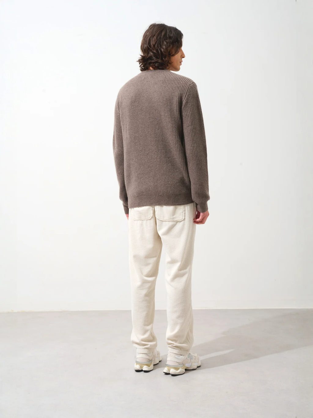 AKSEL pullover rundhalsausschnitt 4-fädig taupe meliert