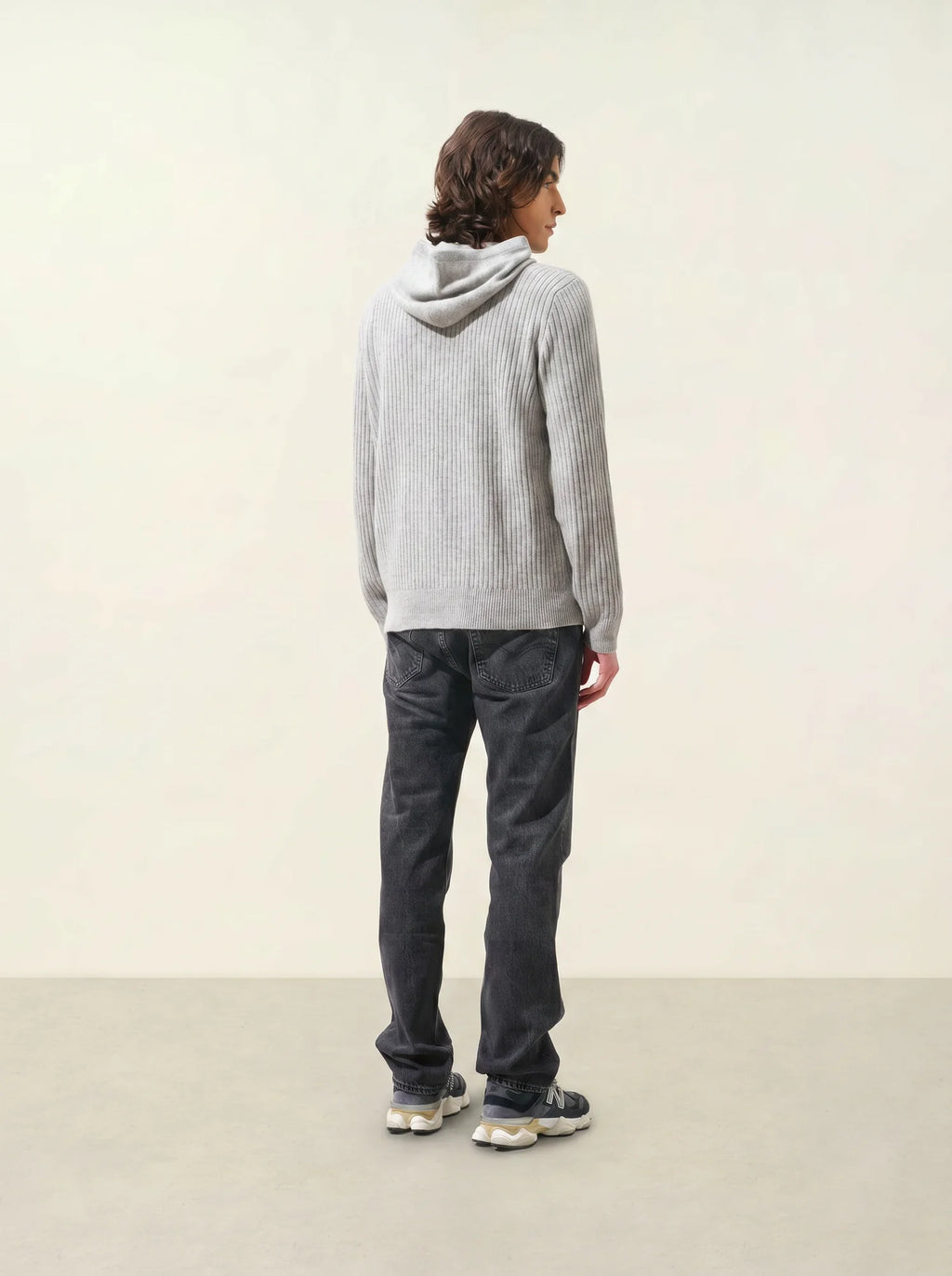 BENDT pullover mit kapuze 4-fädig wolke meliert