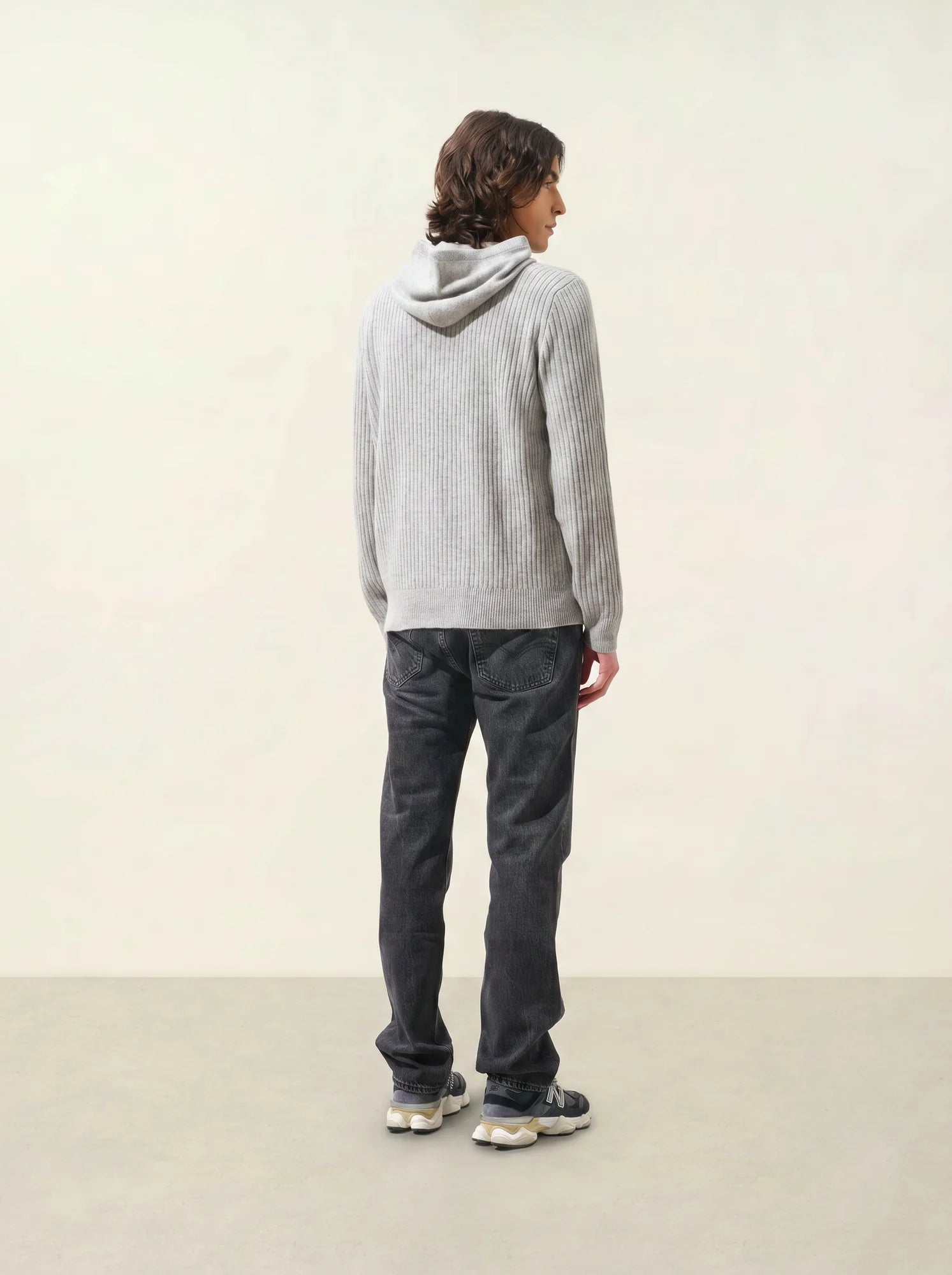 BENDT pullover mit kapuze 4-fädig wolke meliert