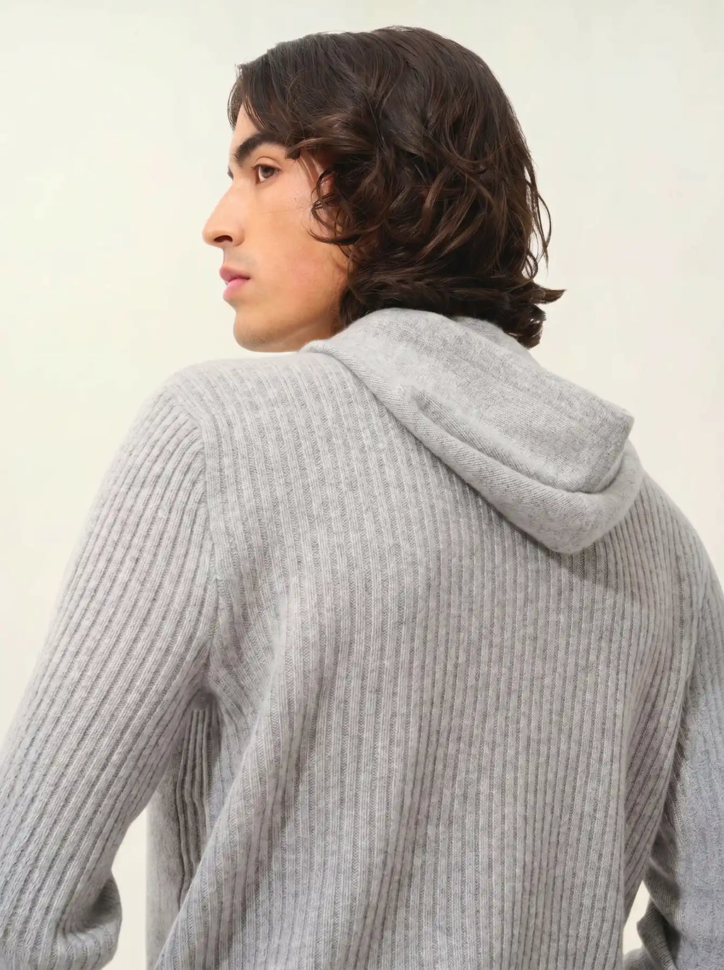 BENDT pullover mit kapuze 4-fädig wolke meliert