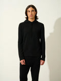 BENDT pull capuche 4 fils noir
