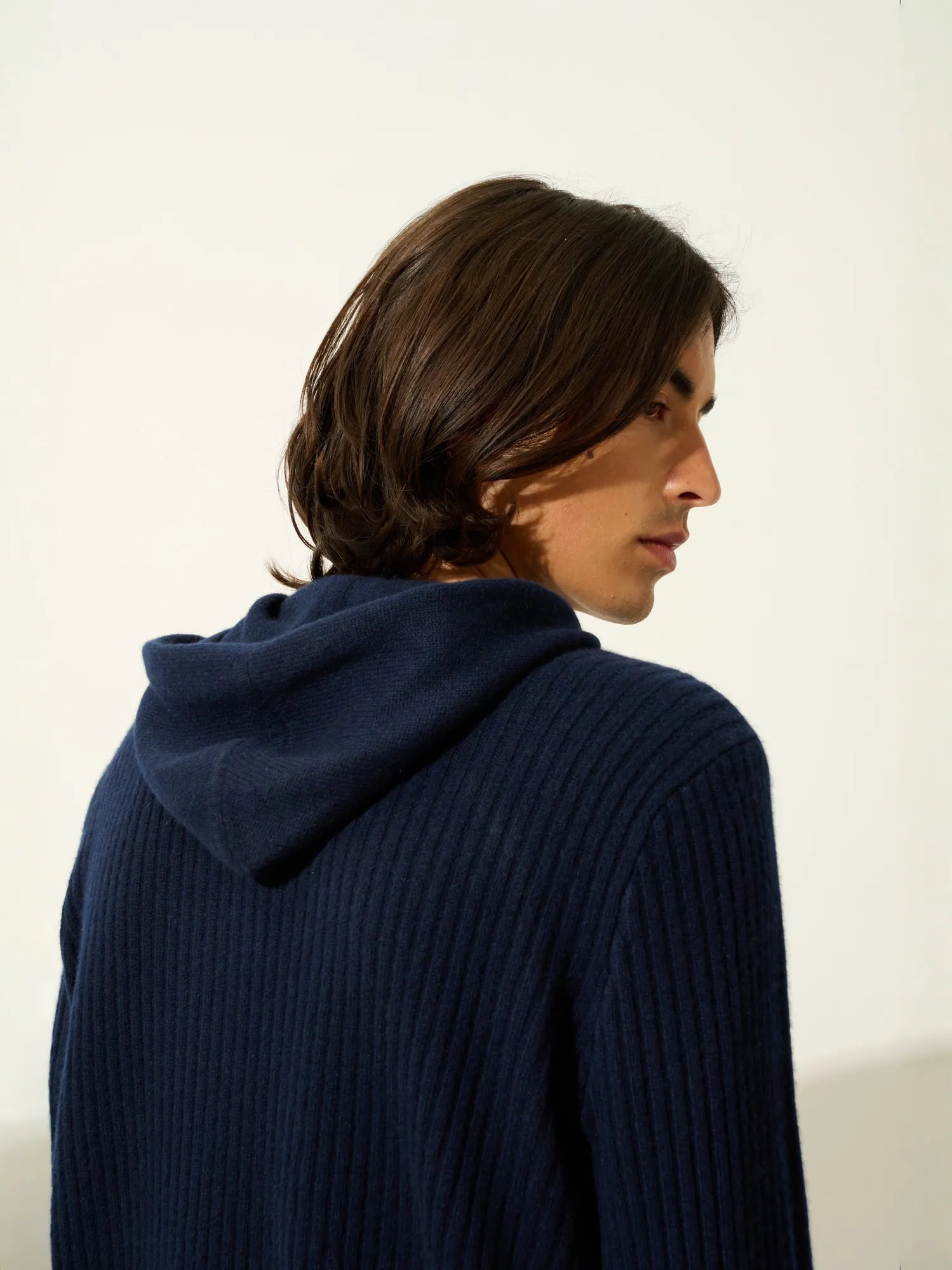 BENDT pull capuche 4 fils bleu marine