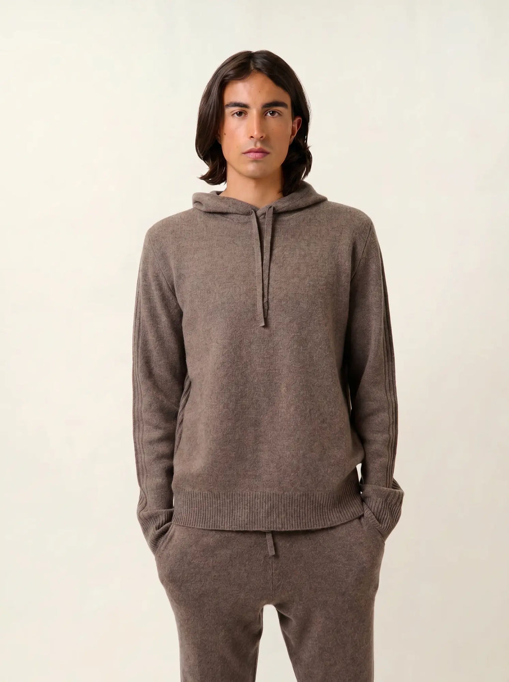 BENDT Sweater Hooded 4 Ply Heather Taupe