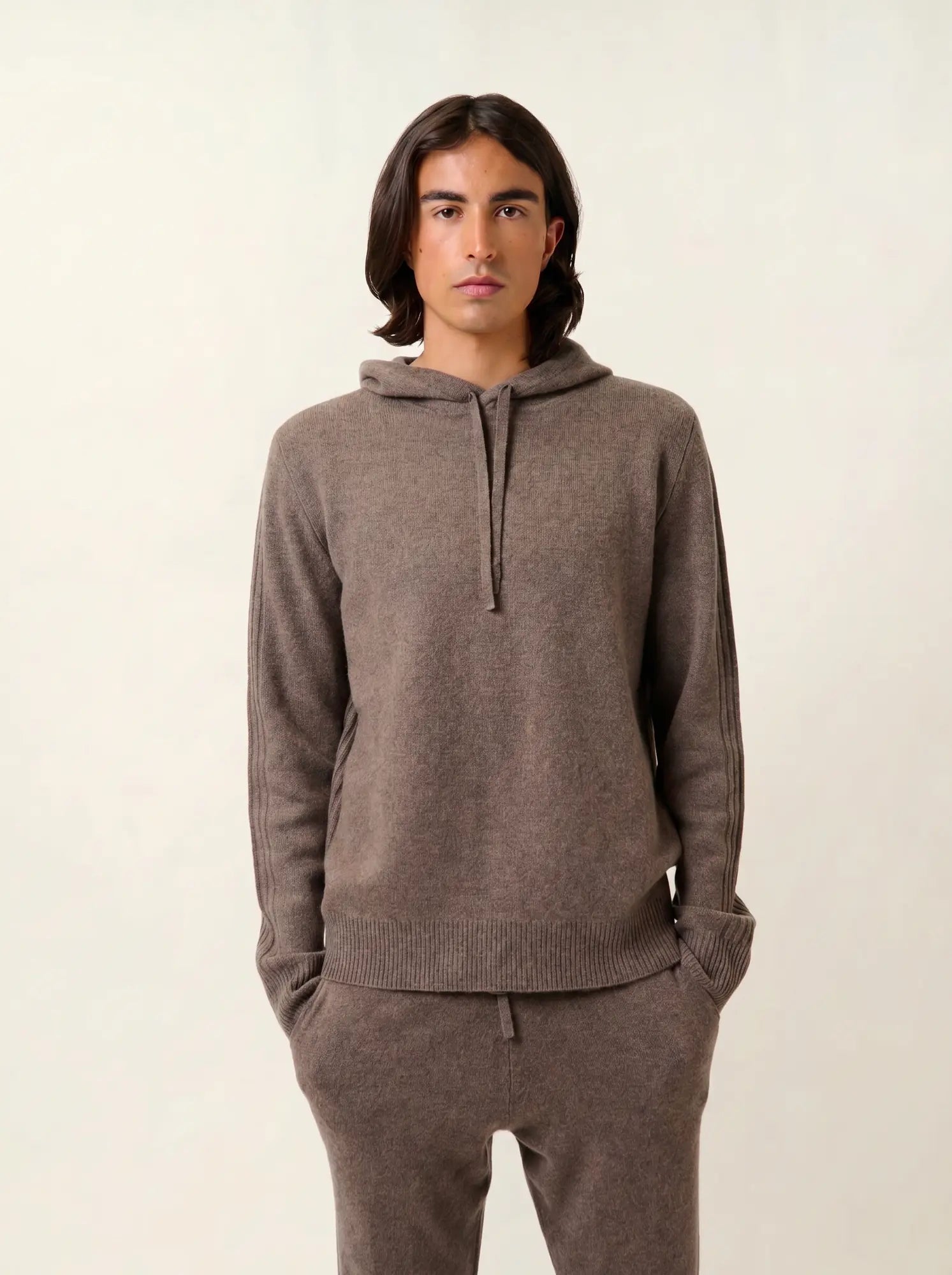 BENDT Sweater Hooded 4 Ply Heather Taupe