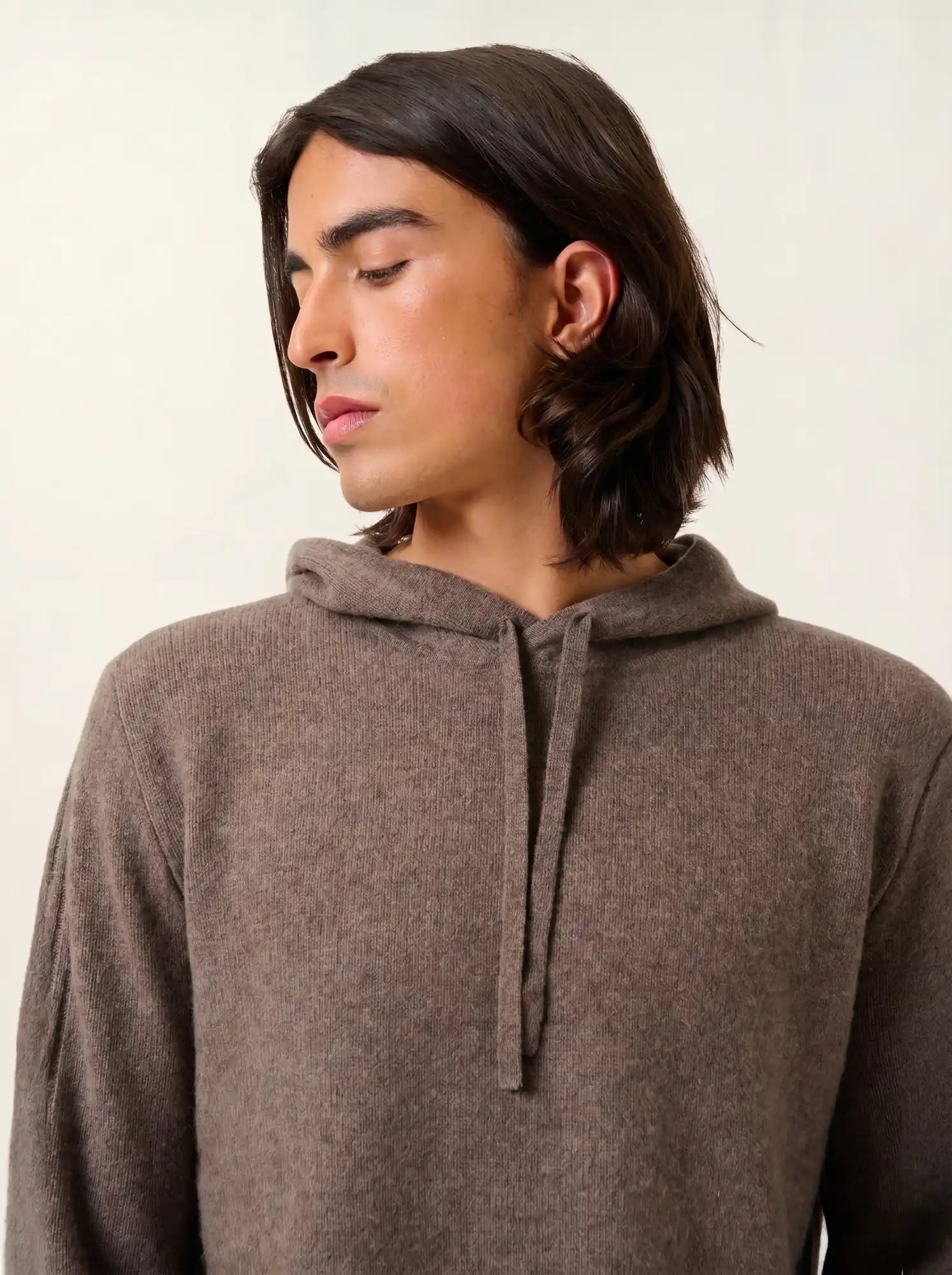 BENDT Sweater Hooded 4 Ply Heather Taupe