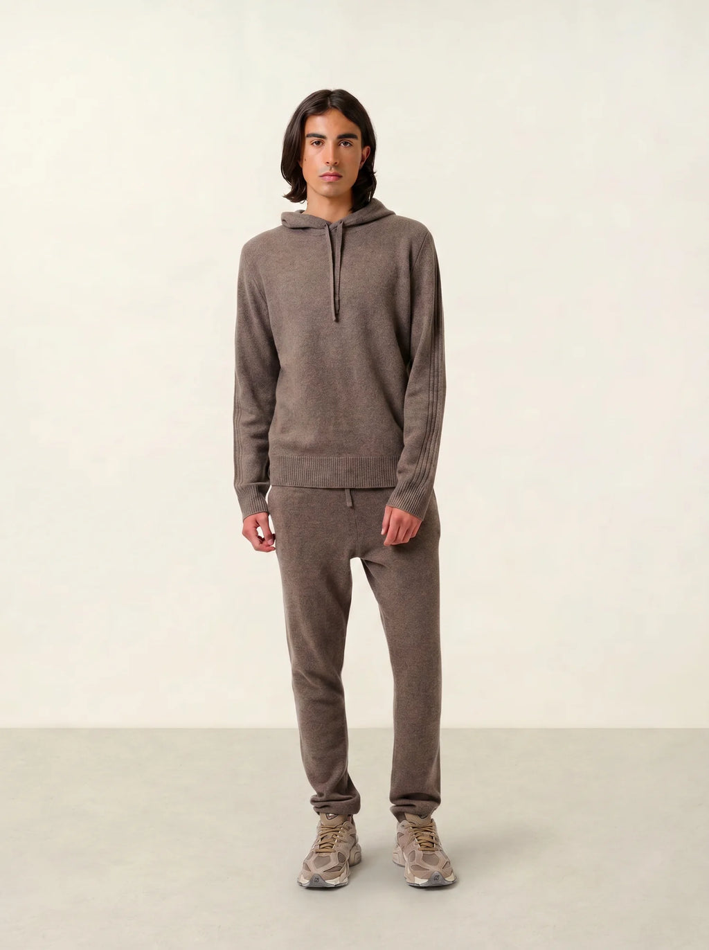 BENDT Sweater Hooded 4 Ply Heather Taupe