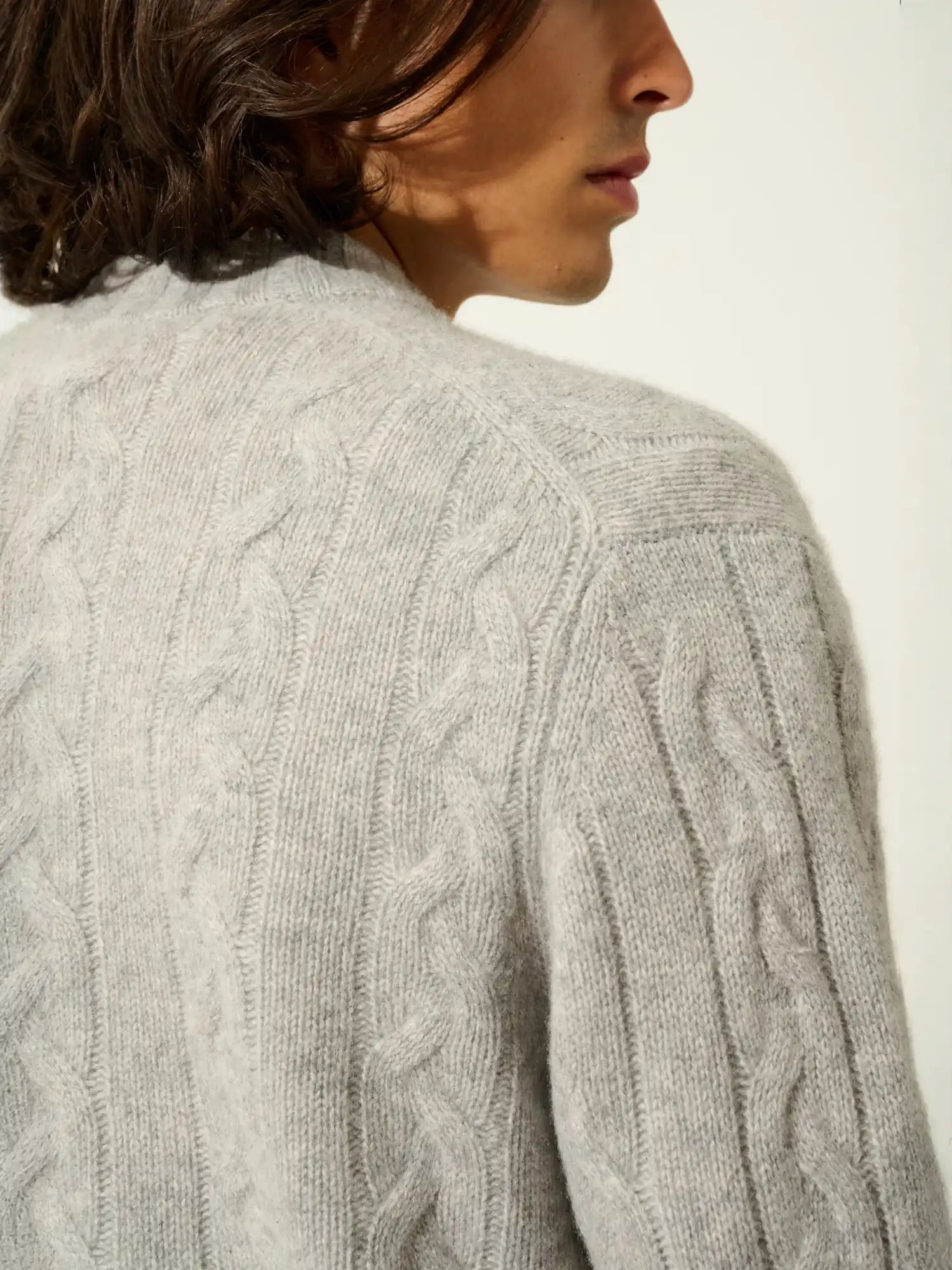 BERTIL gilet zippé col camionneur 6 fils nuage chiné