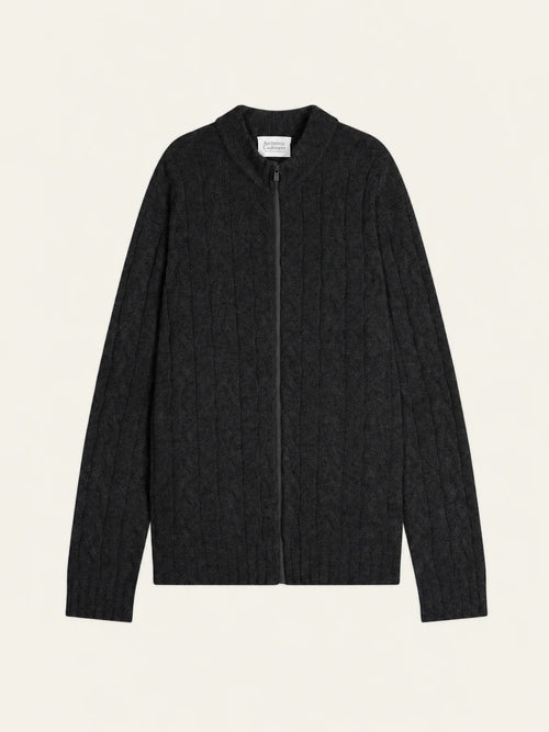 BERTIL vest zipped trucker neck 6 ply black