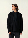 BERTIL gilet zippé col camionneur 6 fils noir
