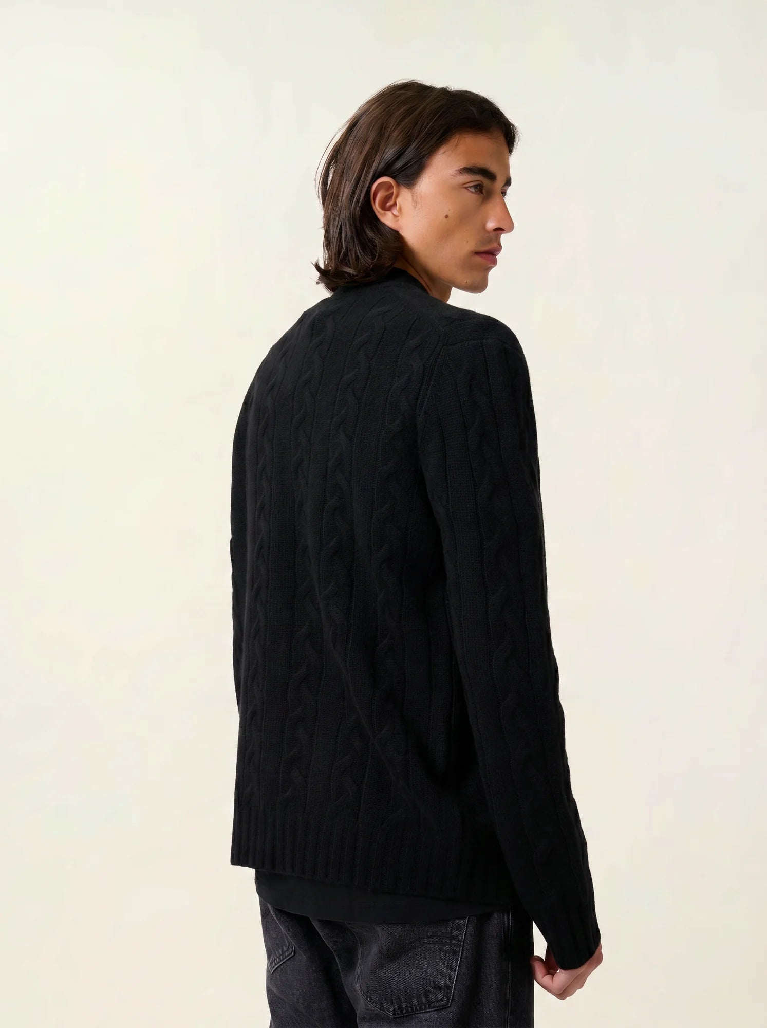 BERTIL gilet zippé col camionneur 6 fils noir