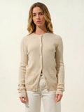ELISE cardigan col rond 4 fils avoine