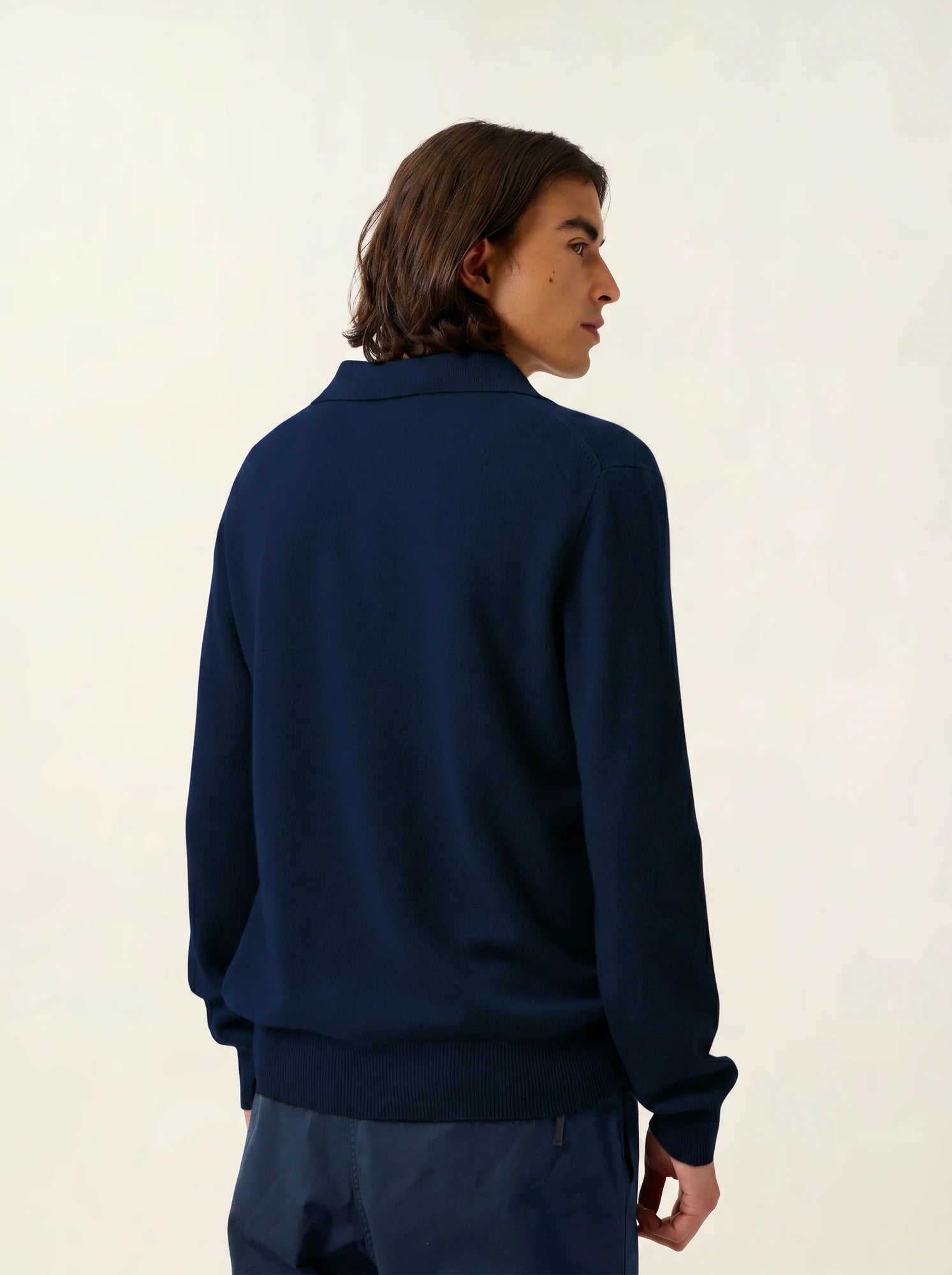 CHARVET polo manches longues minuit