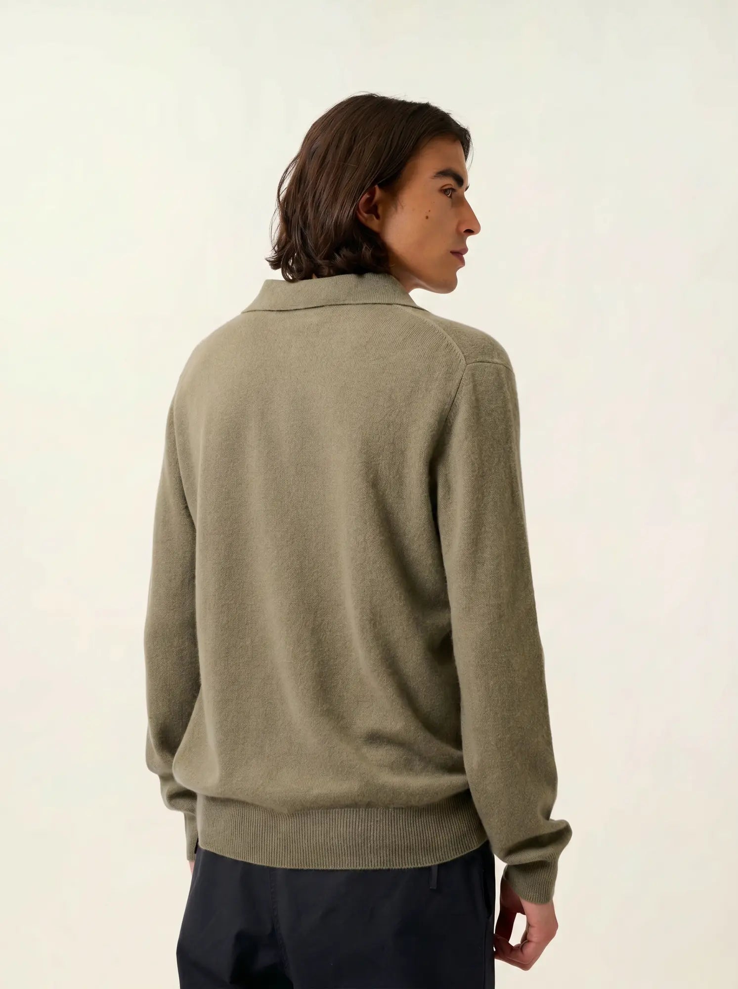 CHARVET polo manches longues army