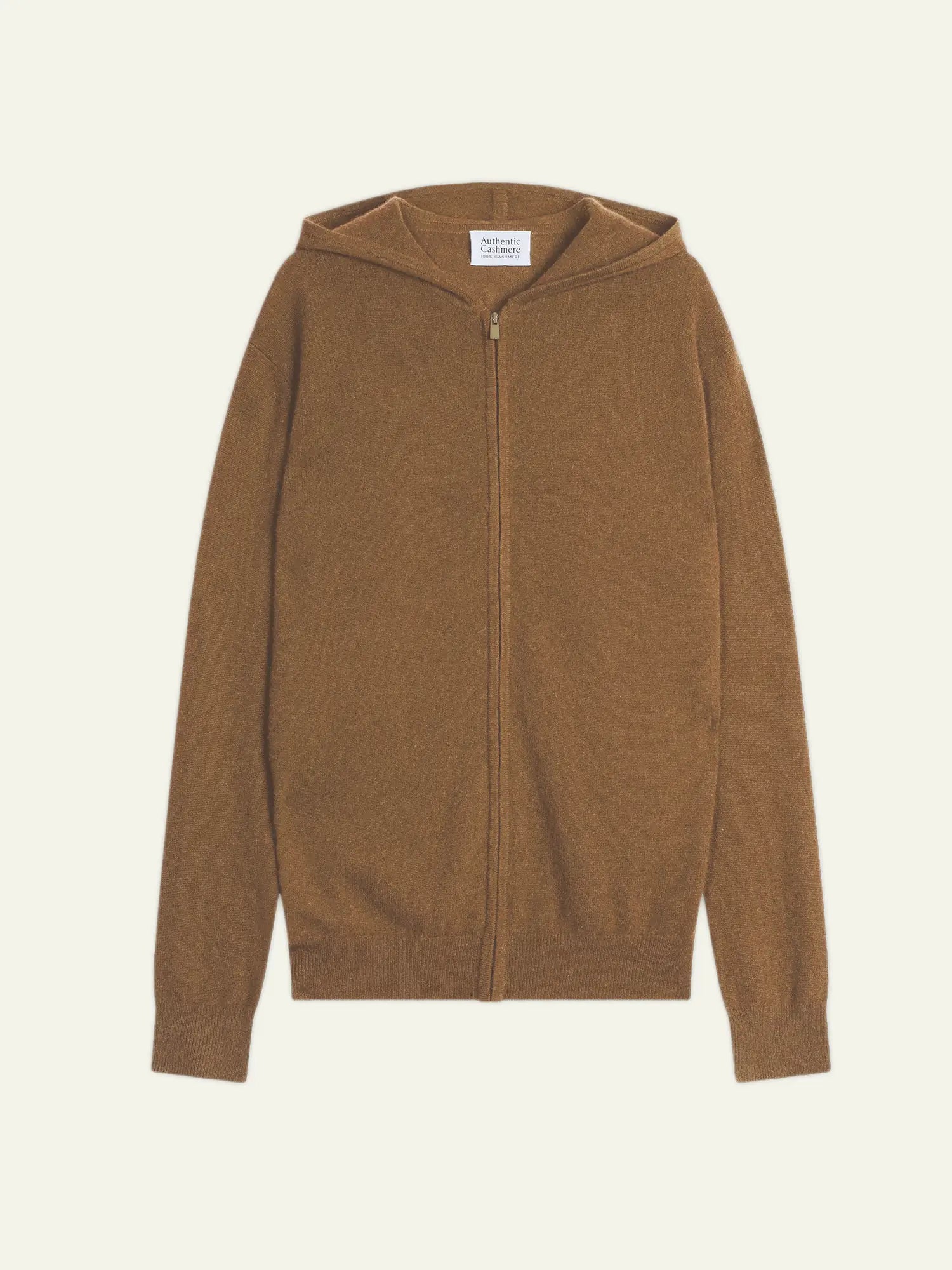 NEURRE gilet zippé capuche noisette