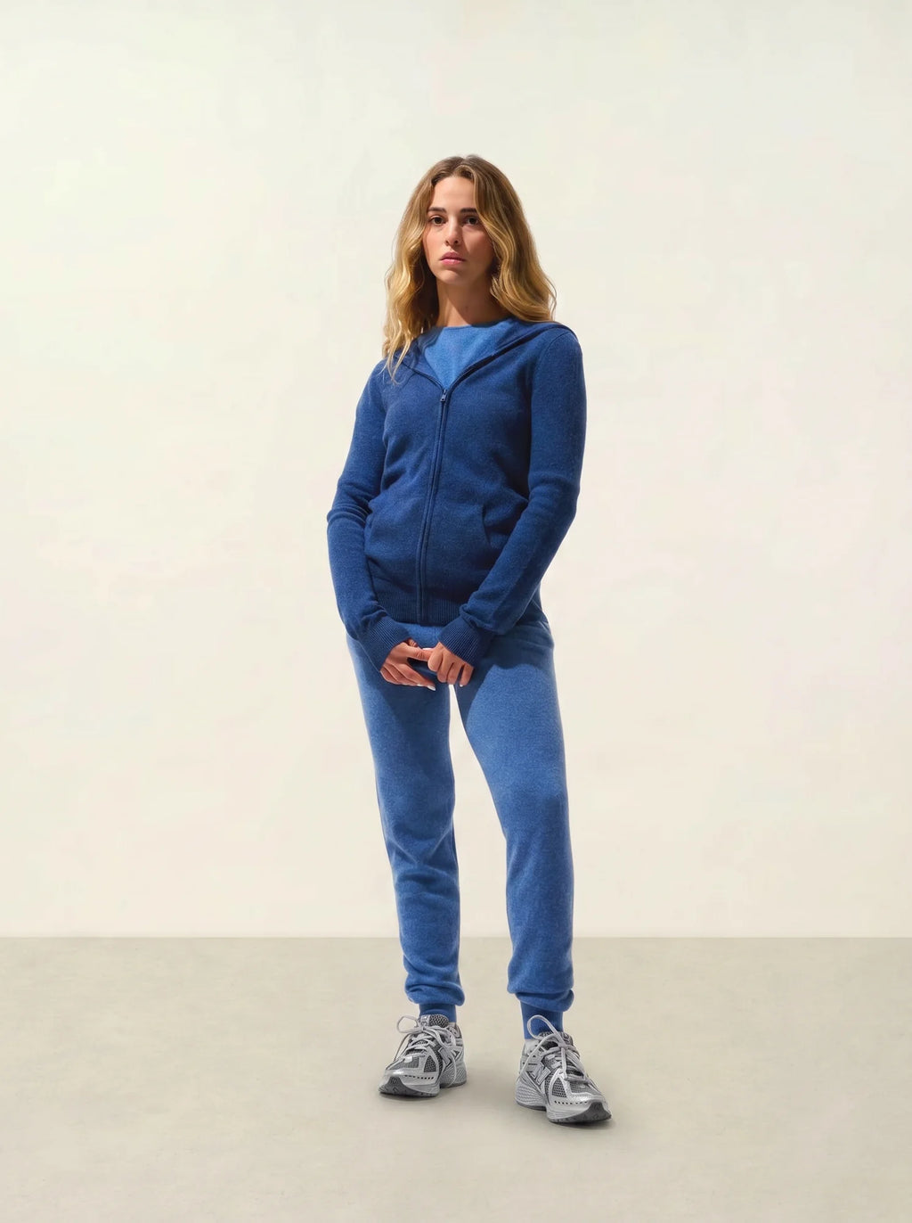 COLOMBIS gilet zippé capuche océan chiné
