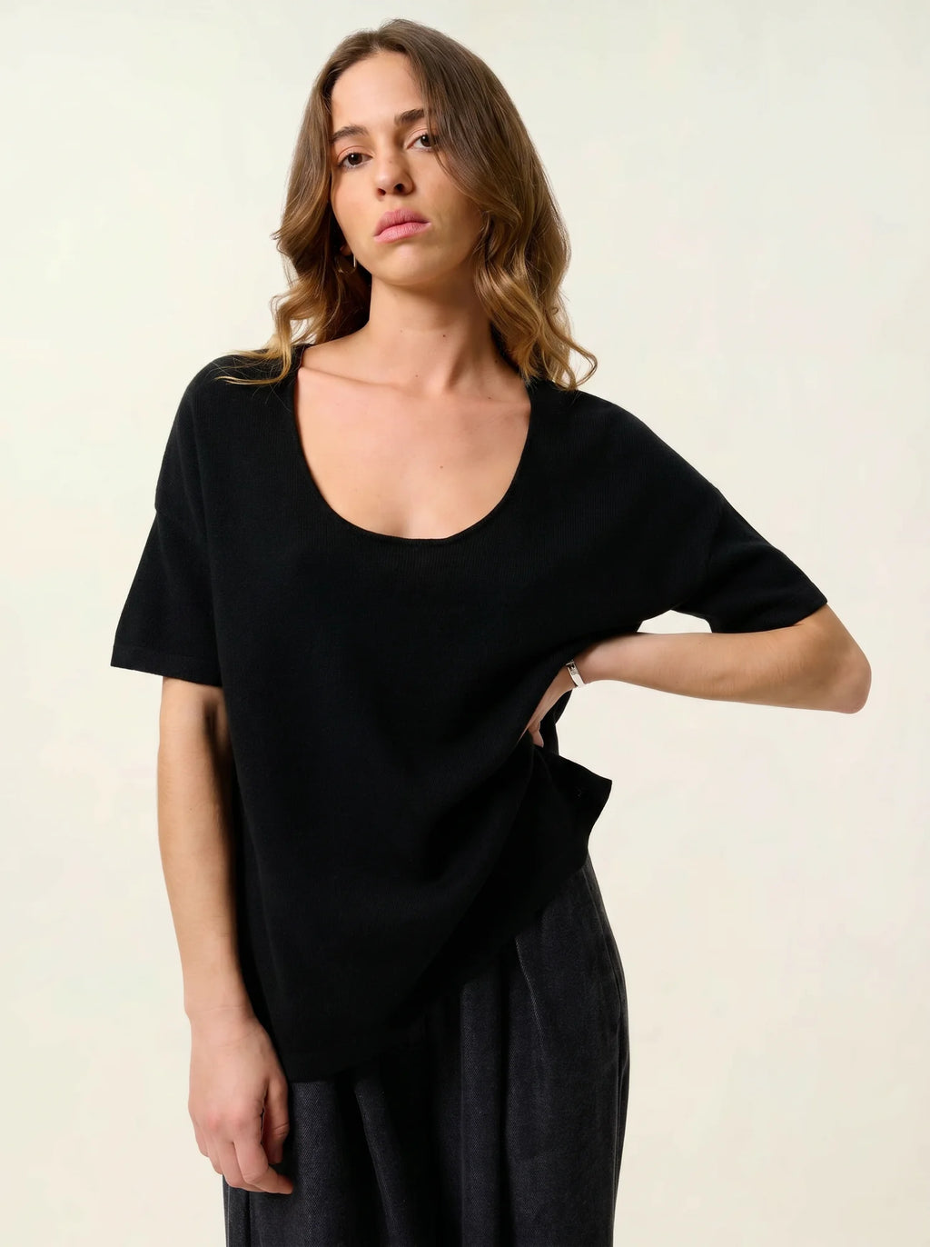 MAELYS t-shirt col rond noir