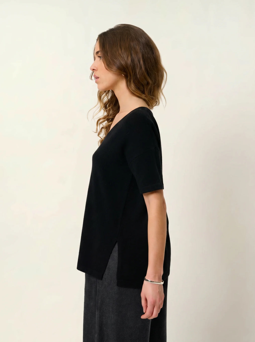 MAELYS t-shirt col rond noir