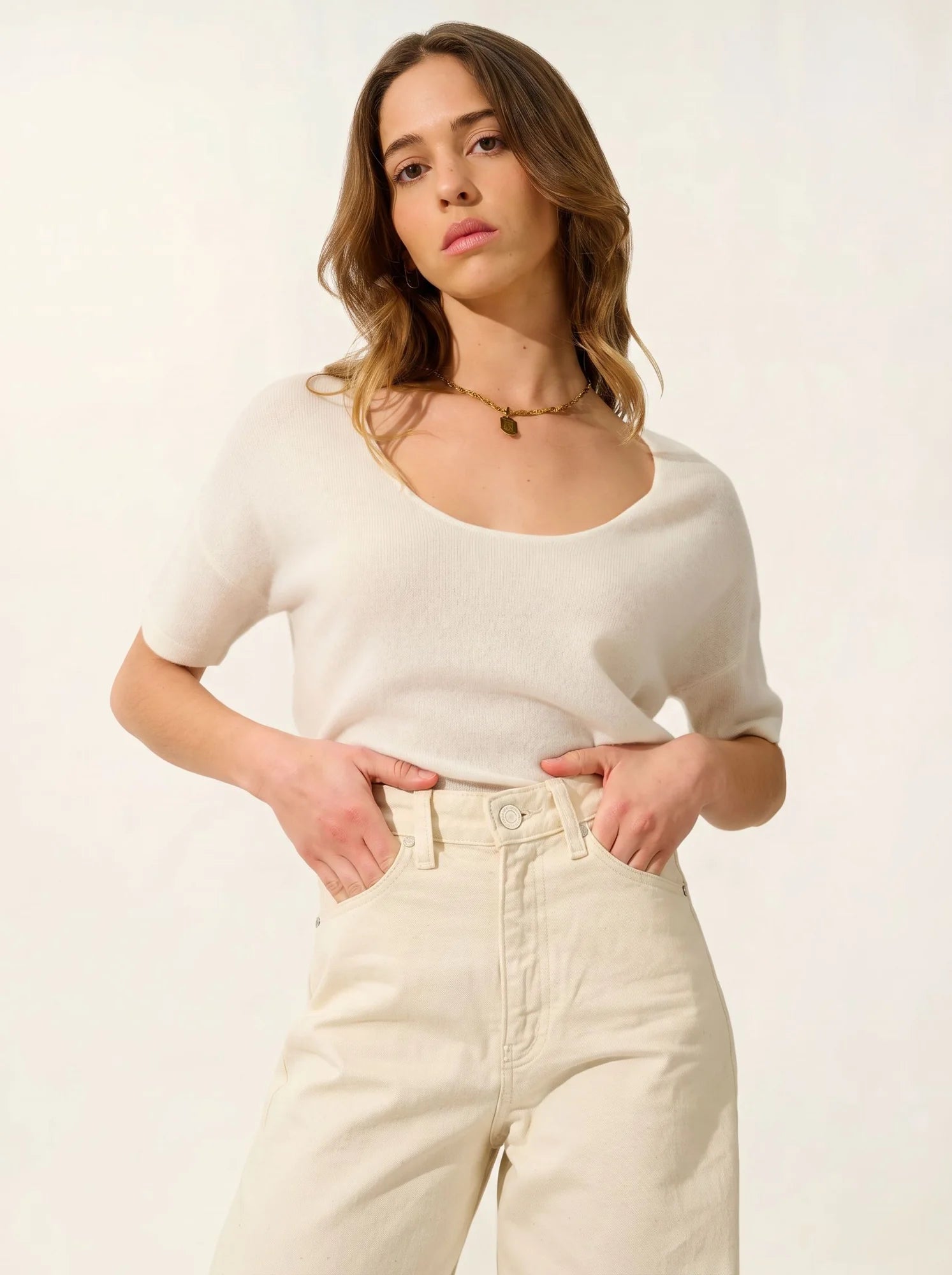 MAELYS t-shirt crew neck ivory