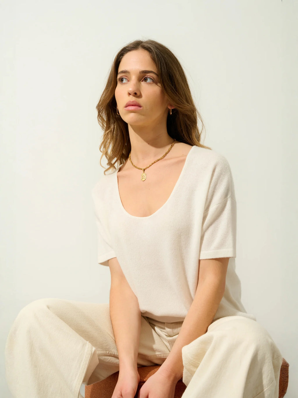 MAELYS t-shirt crew neck ivory