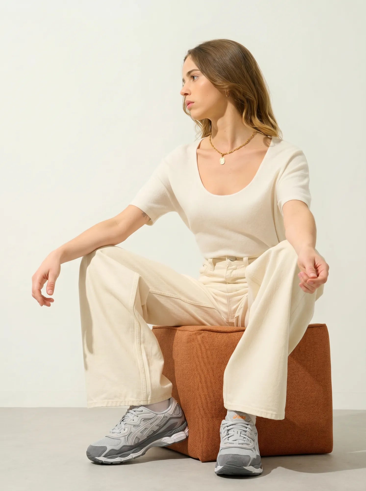 MAELYS t-shirt crew neck ivory