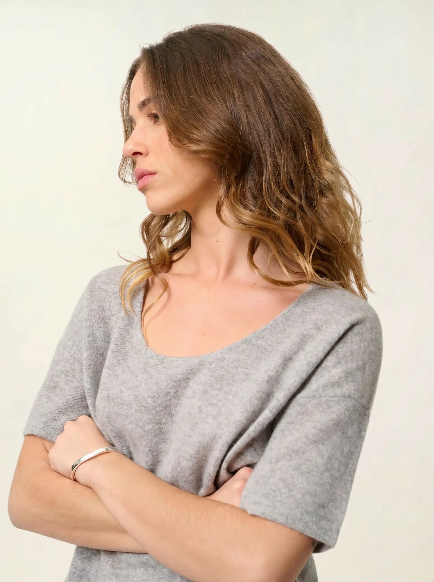 MAELYS t-shirt col rond nuage chiné