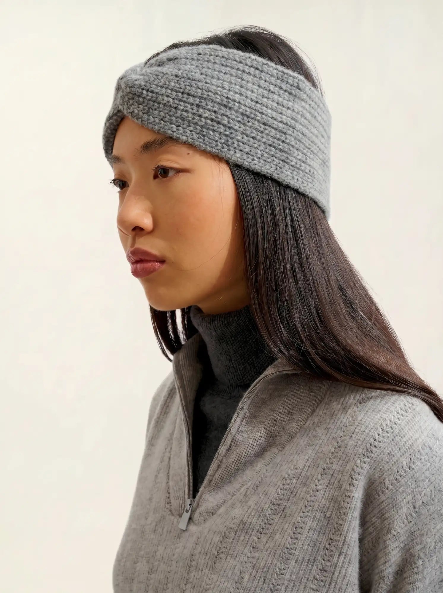 RISTO headband 8 ply heather flannel